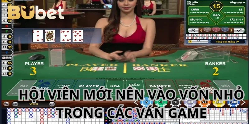 Đối với tân binh chỉ nên đầu tư vốn vừa đủ trong từng ván.