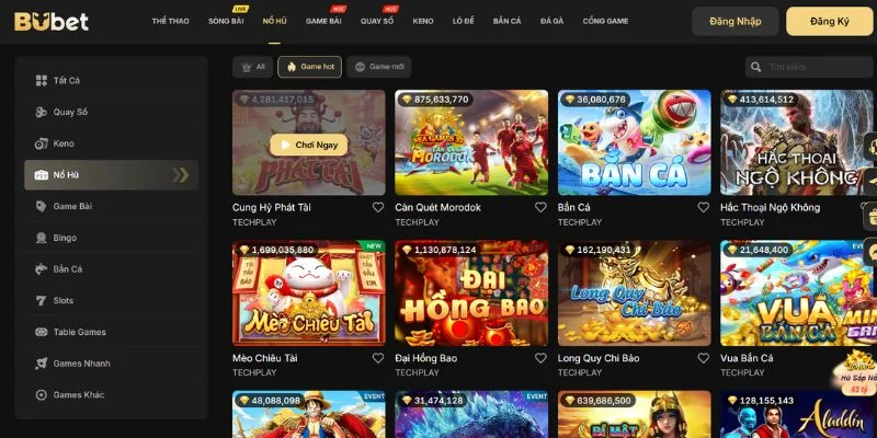 Có rất nhiều yếu tố làm nên sức hút của sảnh chơi nổ hũ BuBet.
