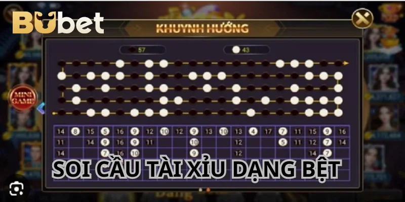 Soi cầu Tài Xỉu dưới dạng bệt rất phổ biến.